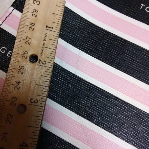 Tommy Hilfiger pink & black & cream ? striped handbag NEW NWT - Picture 10 of 16